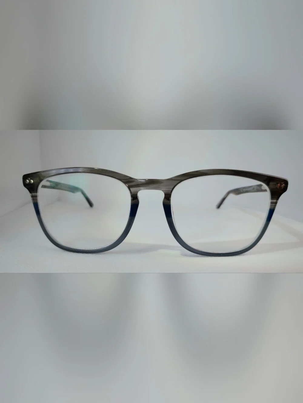 Gato. Grey-to-Navy Gradient Round Square Glasses Women's